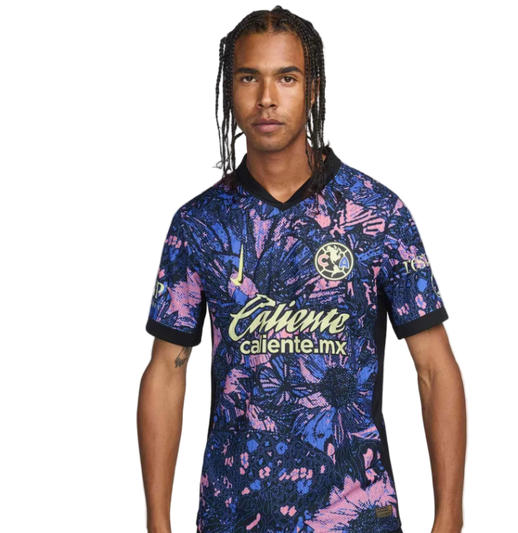 Nike Club America 2024-25 Authentic Third Jersey - Medium Blue/Black/Lemon Chiffon