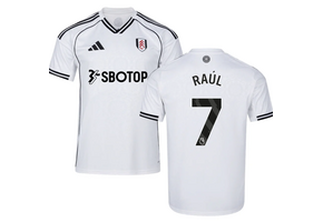 adidas Fulham 2025 - 26 Raul # 9 Home Jersey + PL Patch- White/Black