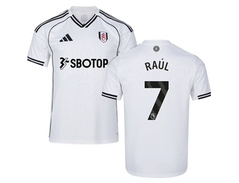 adidas Fulham 2025 - 26 Raul # 9 Home Jersey + PL Patch- White/Black