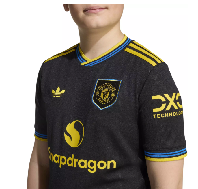adidas Youth Manchester United 2025 - 26 Third Jersey - Black