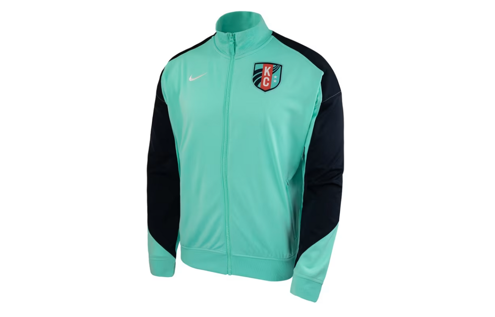 Nike NWSL Kansas City KC Current 2025 Anthem Jacket - Hyper Turquoise/Dark Obsidian