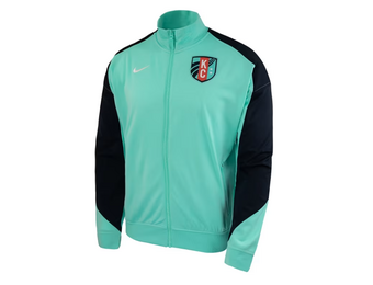 Nike NWSL Kansas City KC Current 2025 Anthem Jacket - Hyper Turquoise/Dark Obsidian