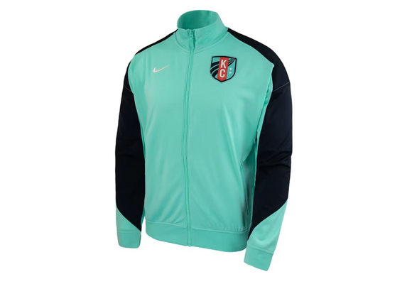 Nike NWSL Kansas City KC Current 2025 Anthem Jacket - Hyper Turquoise/Dark Obsidian