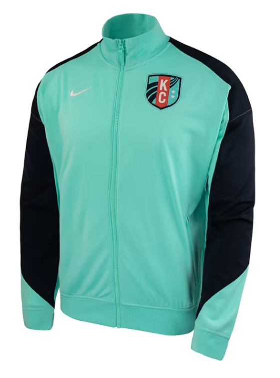Nike NWSL Kansas City KC Current 2025 Anthem Jacket - Hyper Turquoise/Dark Obsidian