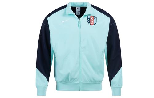 Nike NWSL Kansas City KC Current 2025 Anthem Jacket - Hyper Turquoise/Dark Obsidian
