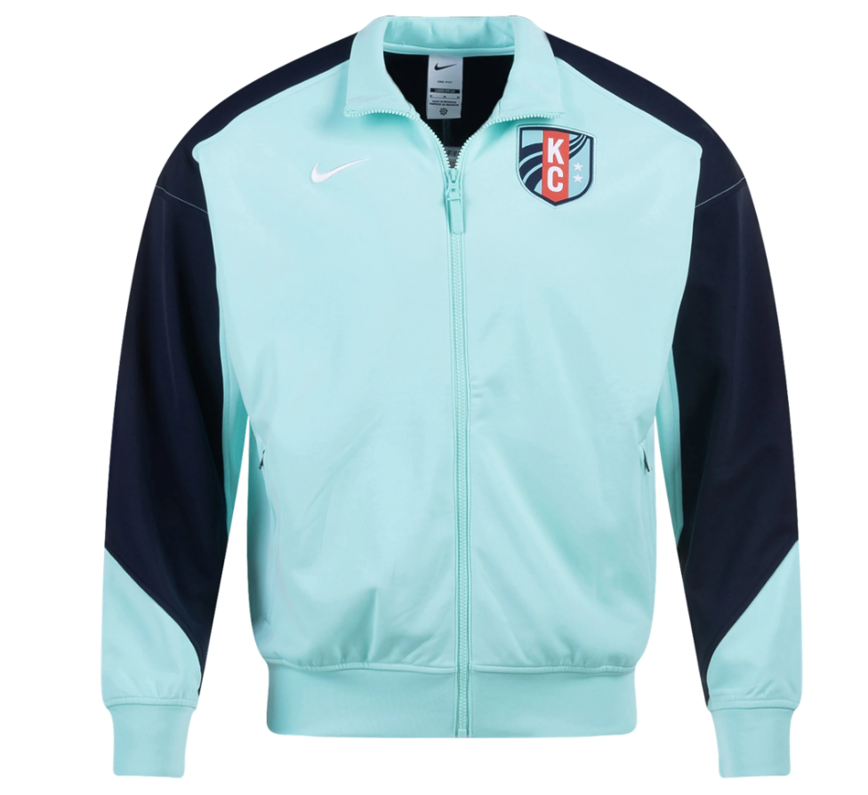Nike NWSL Kansas City KC Current 2025 Anthem Jacket - Hyper Turquoise/Dark Obsidian