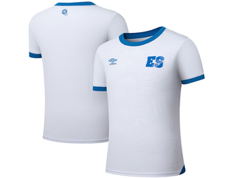 Umbro 2025 El Salvador Away Jersey - Black/White/Sky Blue