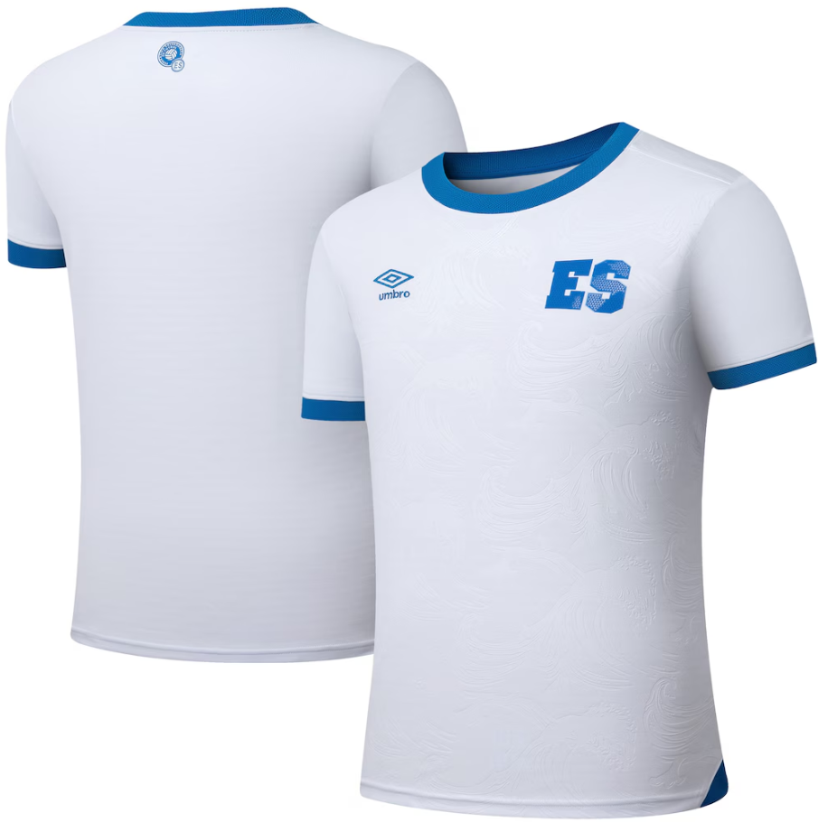 Umbro 2025 El Salvador Away Jersey - Black/White/Sky Blue