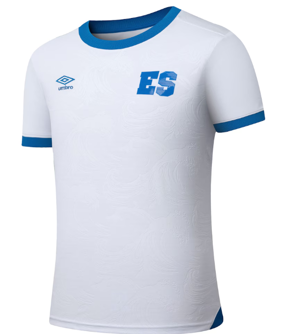 Umbro 2025 El Salvador Away Jersey - White/Sky Blue