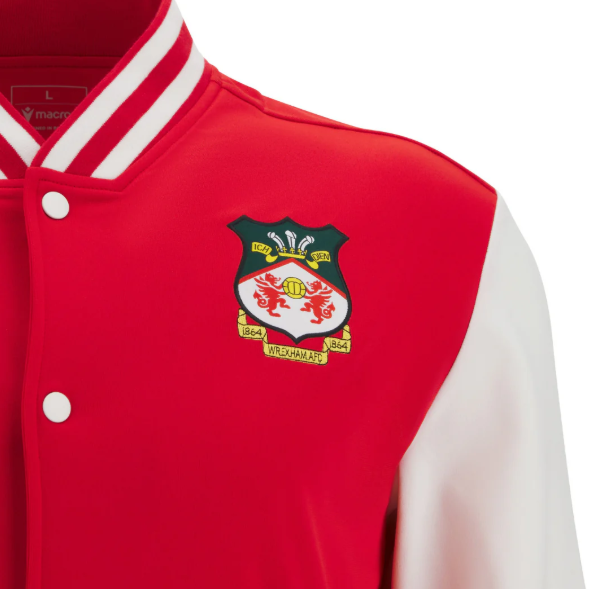 Macron Wrexham AFC  2025 - 26 Authentic Varsity Jacket - Red/White