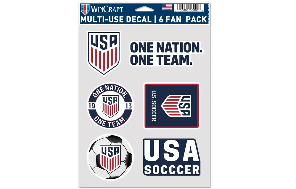 WinCraft USA United States National Team Multi Use 6 Pack Soccer Fan Decal
