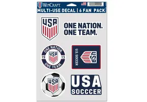 WinCraft USA United States National Team Multi Use 6 Pack Soccer Fan Decal
