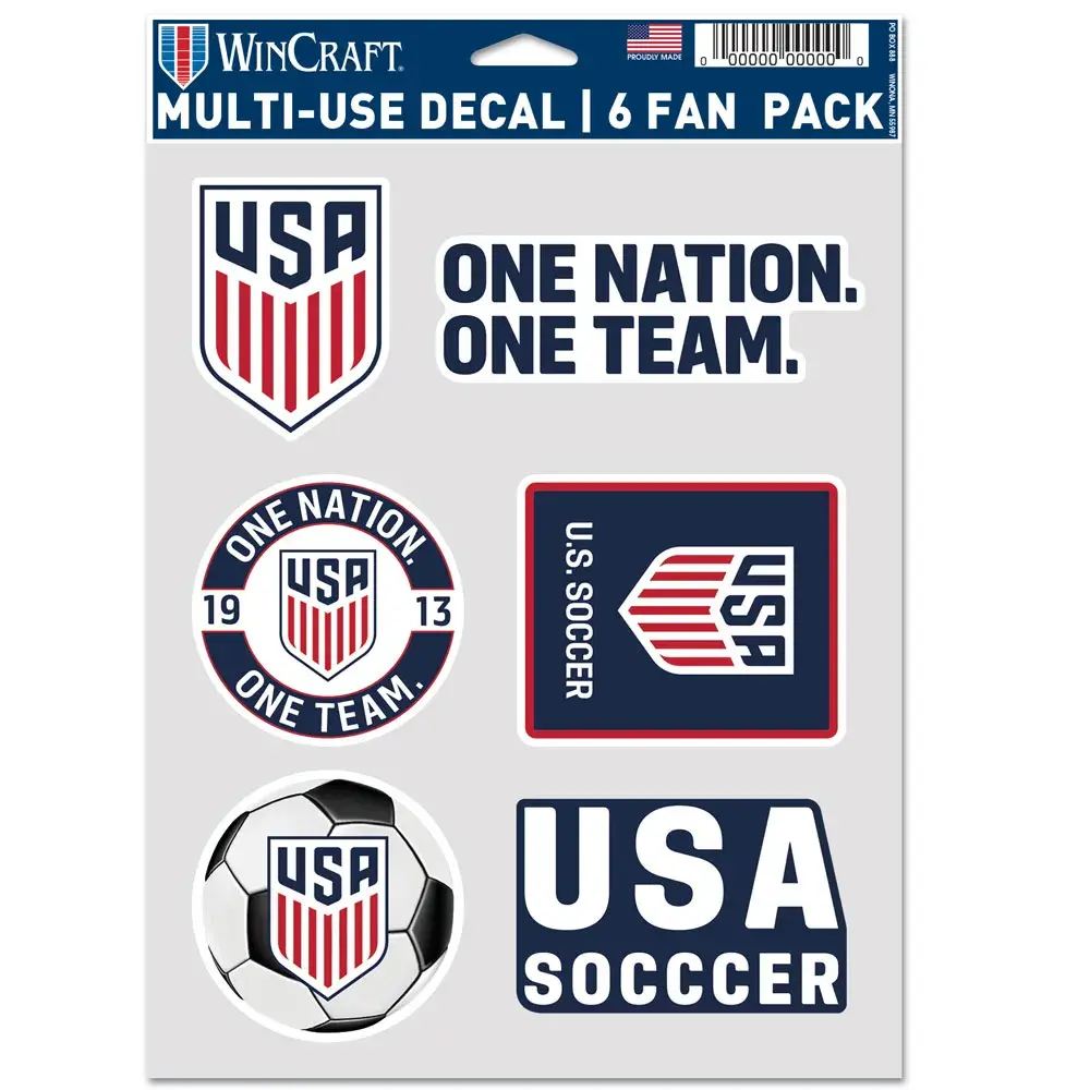 WinCraft USA United States National Team Multi Use 6 Pack Soccer Fan Decal