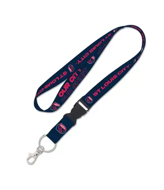 Wincraft Wincraft Saint Louis SC  Soccer Lanyard w/ Detachable buckle - Navy Blue/Pink
