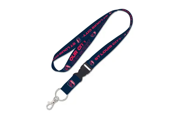 Wincraft Saint Louis SC Soccer Lanyard w/ Detachable buckle - Navy Blue/Pink