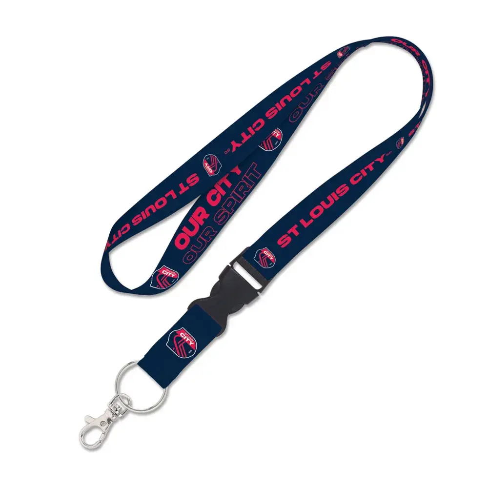 Wincraft Saint Louis SC  Soccer Lanyard w/ Detachable buckle - Navy Blue/Pink