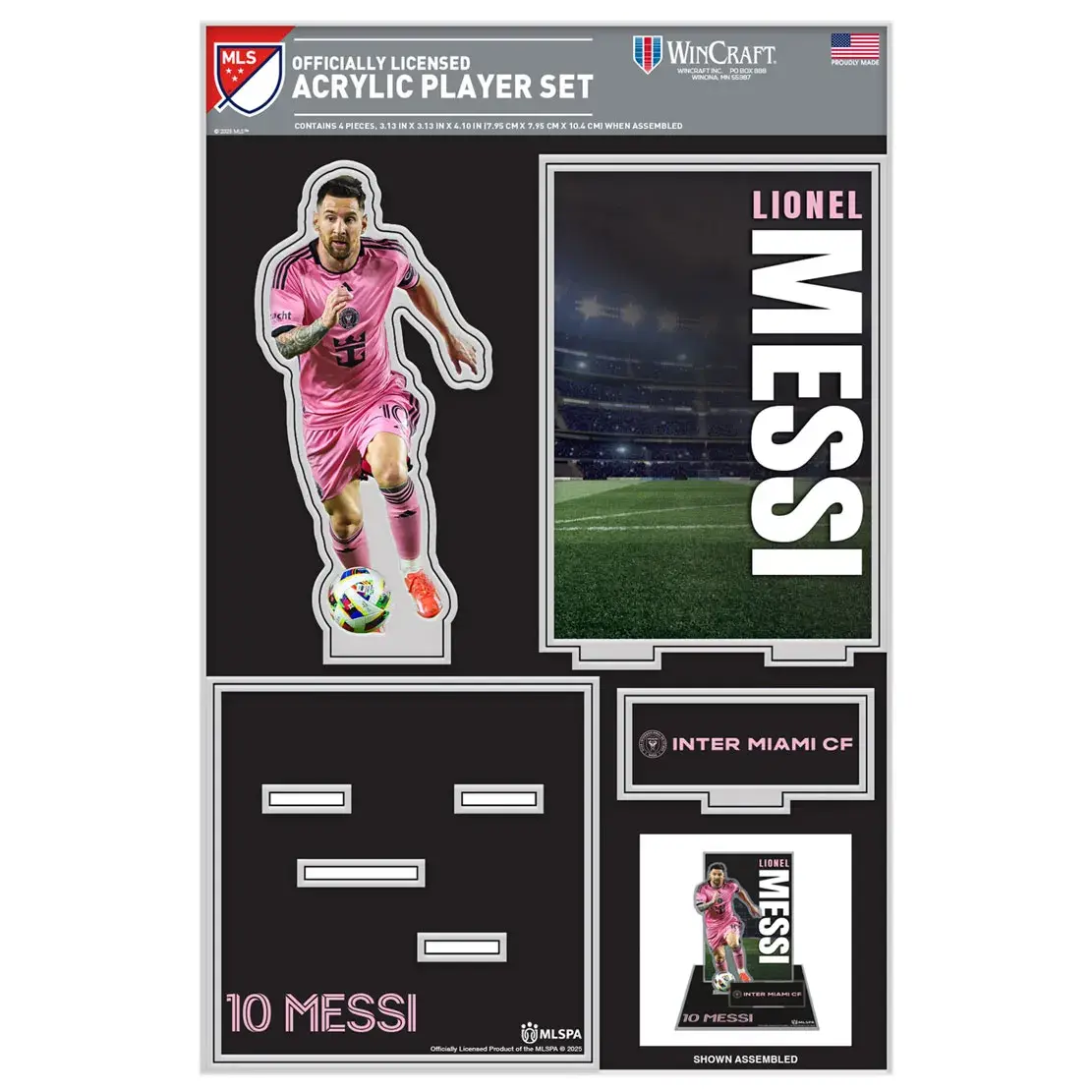 Wincraft Lionel Messi - Inter Miami  CF Premium Acrylic Stand Up Set