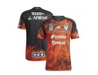 adidas UANL Tigres 2023 - 24 Third Jersey - Power Orange/Black/Multi