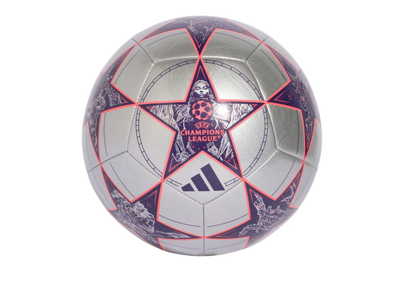 adidas UCL Champions League 2025 - 26 KO Club Ball - Silver Metallic/Dark Purple/Turbo
