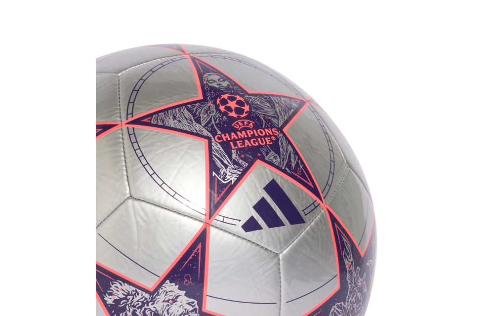 adidas UCL Champions League 2025 - 26 KO Club Ball - Silver Metallic/Dark Purple/Turbo