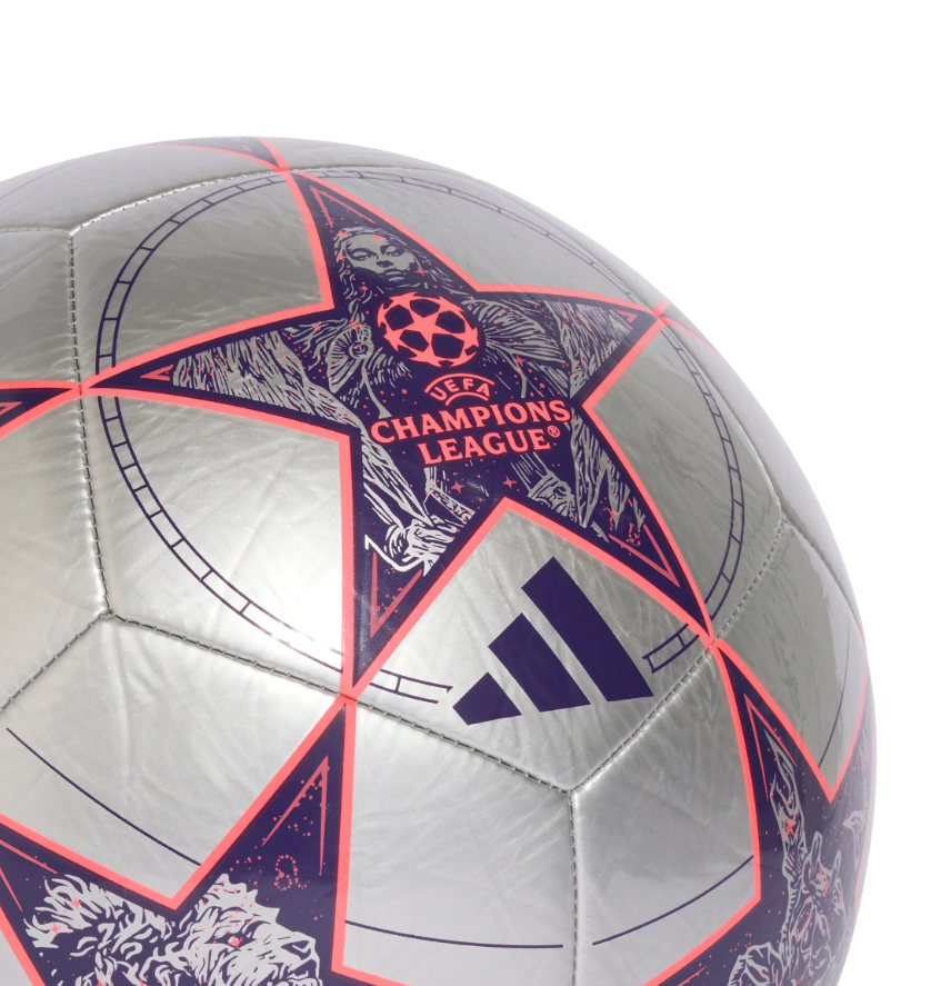 adidas UCL Champions League 2025 - 26 KO Club Ball - Silver Metallic/Dark Purple/Turbo
