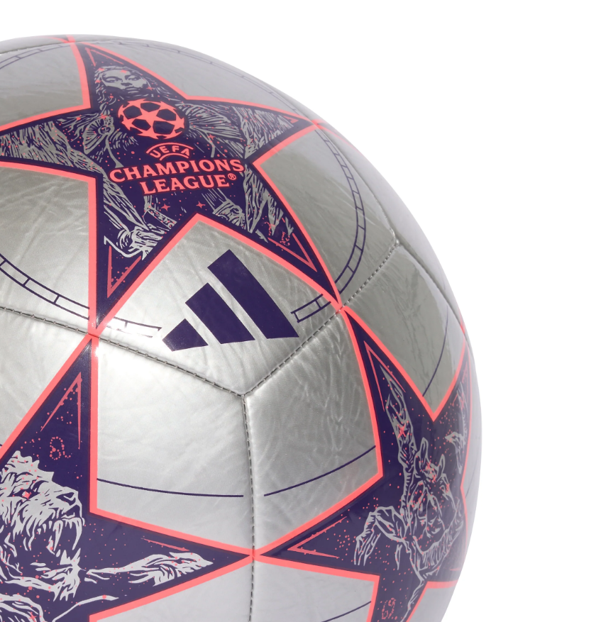 adidas UCL Champions League 2025 - 26 KO Club Ball - Silver Metallic/Dark Purple/Turbo