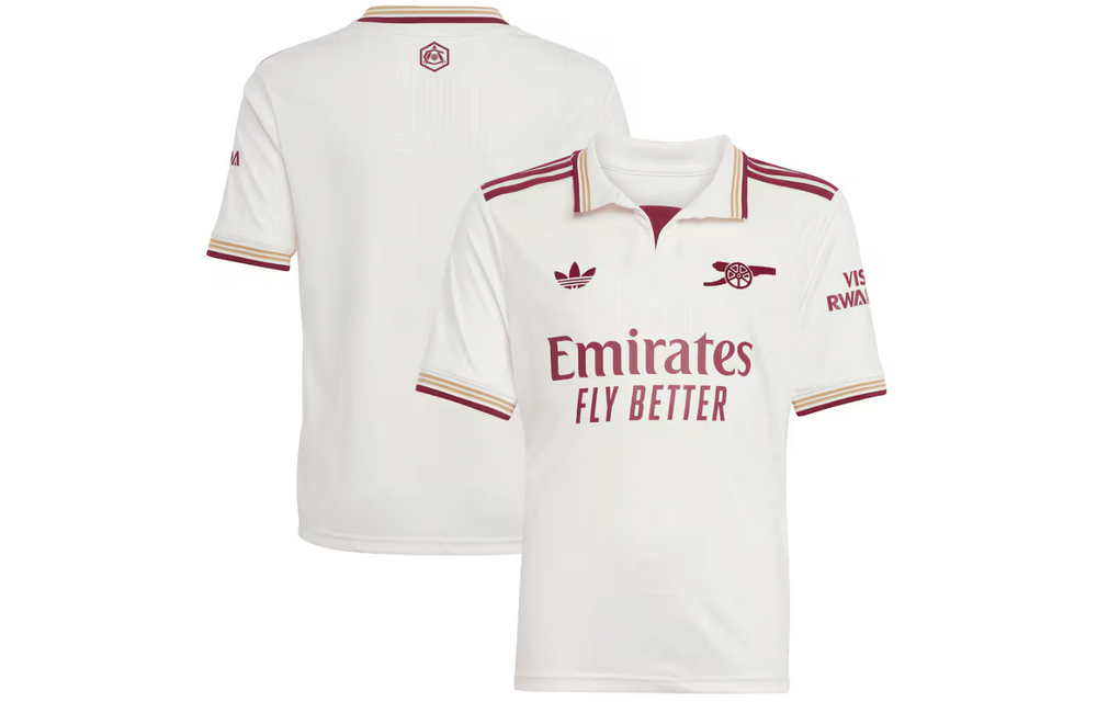 adidas Arsenal 2025 - 26 Youth Third Jersey - Cloud White/Burgundy
