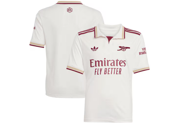 adidas Arsenal 2025 - 26 Youth Third Jersey - Cloud White/Burgundy