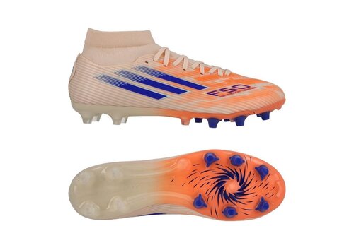 adidas Womens F50 Sparkfusion League Mid FG / MG - Bliss Orange/Lucid Blue/Beam Orange