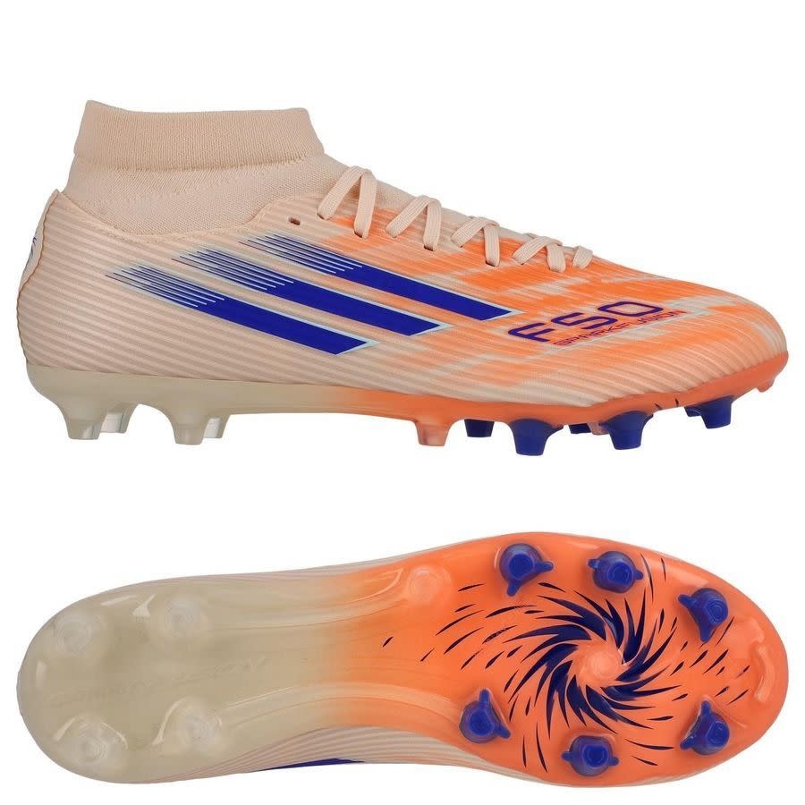 adidas Womens F50 Sparkfusion League Mid FG / MG - Bliss Orange/Lucid Blue/Beam Orange