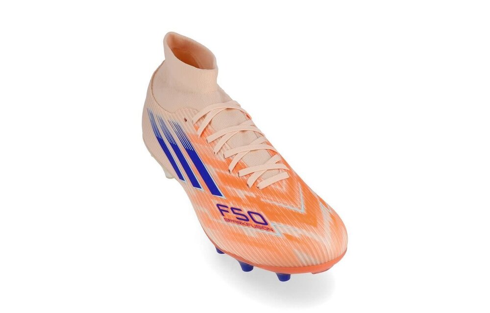 adidas Womens F50 Sparkfusion League Mid FG / MG - Bliss Orange/Lucid Blue/Beam Orange