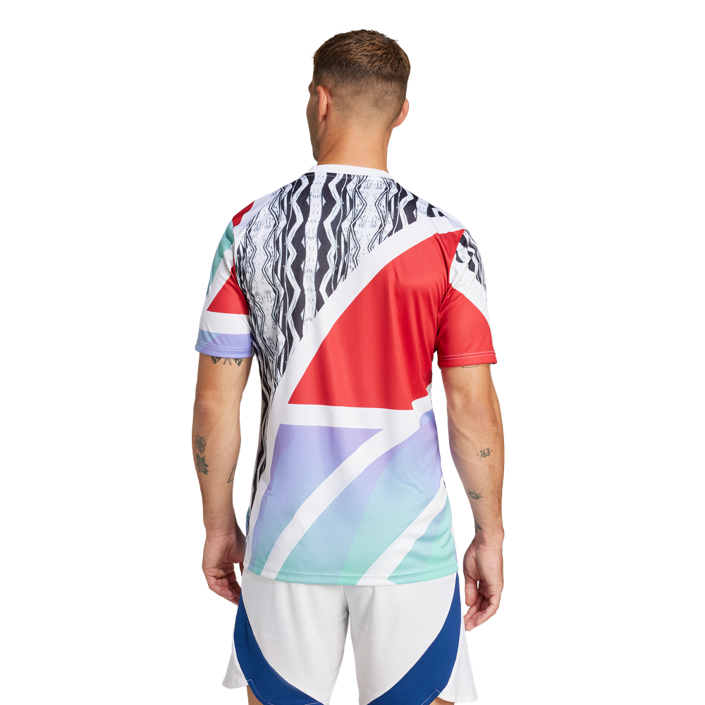 adidas Arsenal 2024 - 25 Prematch Training Jersey- Better Scarlet/White/Black/Clear Aqua