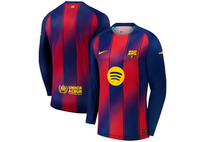 Nike Barcelona 2025 - 26 Long Sleeve Home Jersey - Deep Royal Blue/Noble Red/Midwest Gold