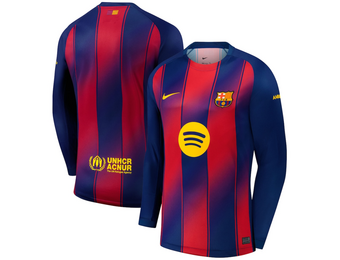 Nike Barcelona 2025 - 26 Long Sleeve Home Jersey - Deep Royal Blue/Noble Red/Midwest Gold