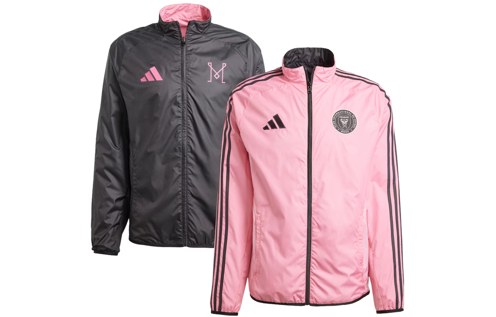 adidas Inter Miami CF MLS 2025 Reversible Anthem Jacket - Black/Pink Bliss