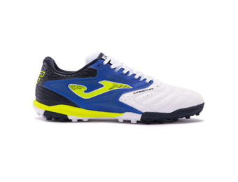 Joma Cancha 2402 Turf Soccer Shoes - White/Royal/Yellow