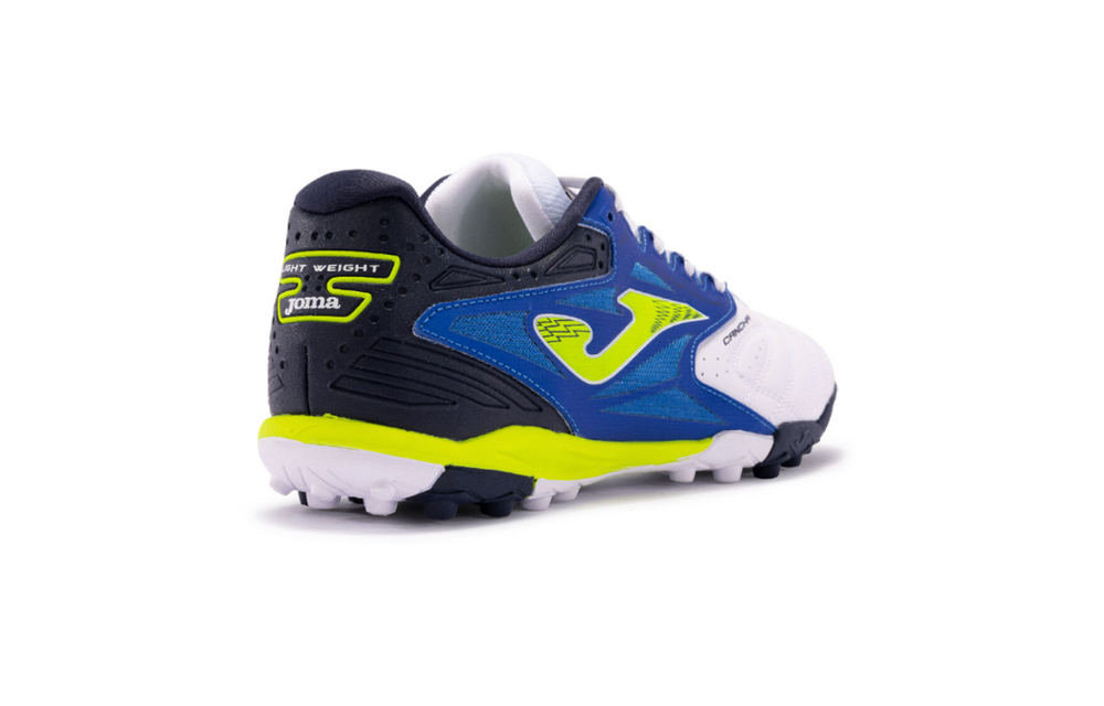 Joma Cancha 2402 Turf Soccer Shoes - White/Royal/Yellow