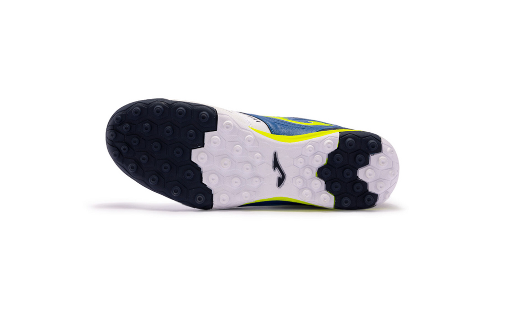 Joma Cancha 2402 Turf Soccer Shoes - White/Royal/Yellow