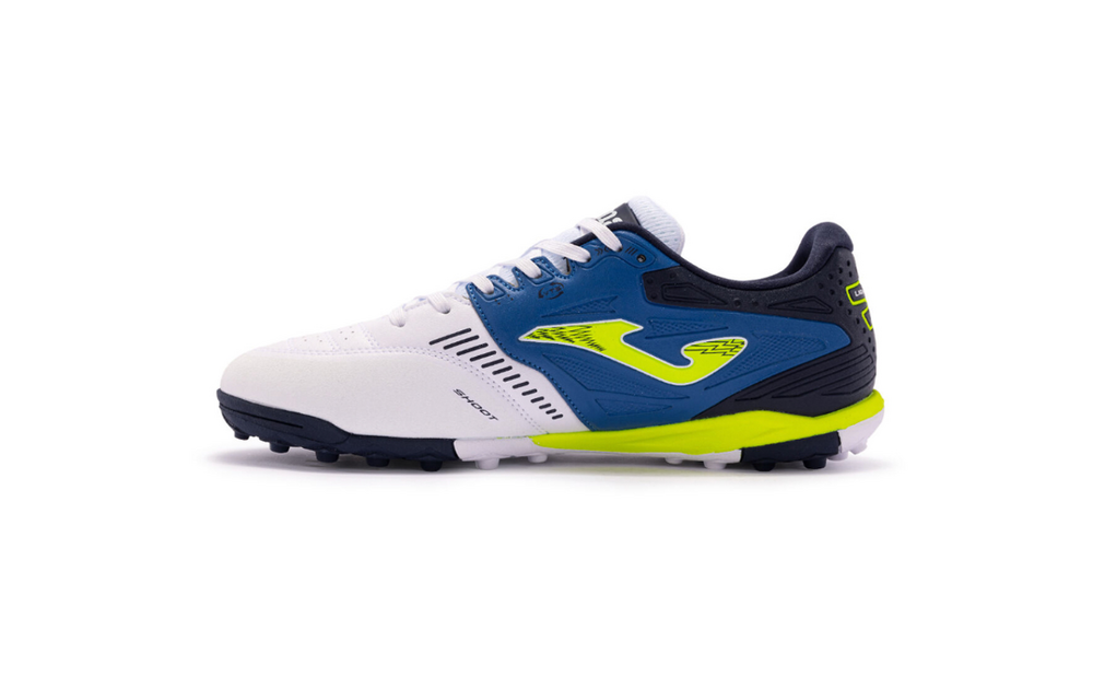 Joma Cancha 2402 Turf Soccer Shoes - White/Royal/Yellow