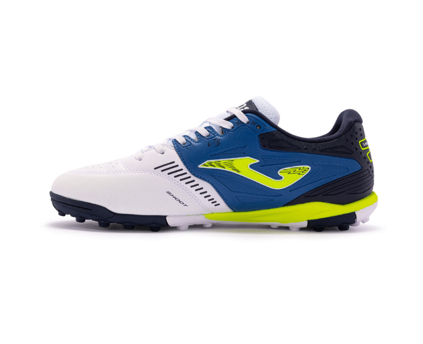 Joma Cancha 2402 Turf Soccer Shoes - White/Royal/Yellow