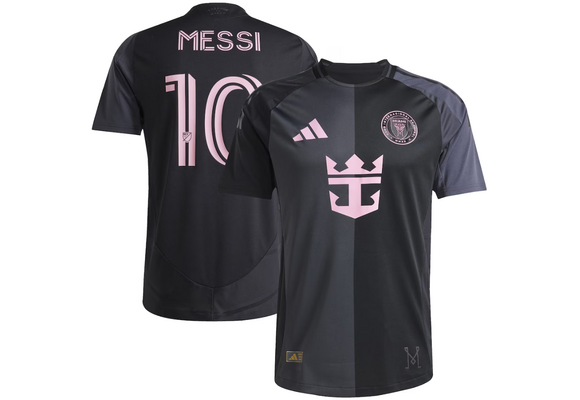 adidas Inter Miami 2025 - 26 Messi # 10 Authentic Away Jersey - Black/Bliss Pink