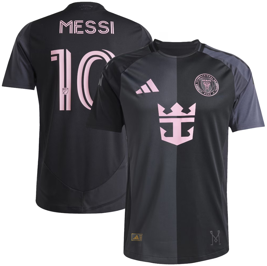 adidas Inter Miami 2025 - 26 Messi # 10 Authentic Away Jersey - Black/Bliss Pink