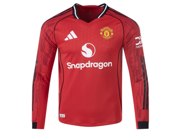 adidas Manchester United 2025 - 26 Authentic Long Sleeve Home Jersey - Red