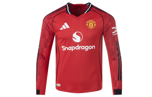 adidas Manchester United 2025 - 26 Authentic Long Sleeve Home Jersey - Red