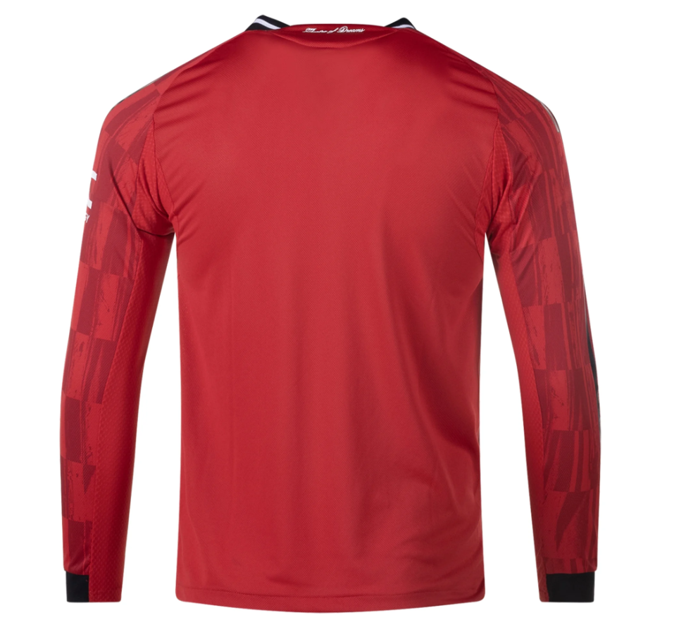 adidas Manchester United 2025 - 26 Authentic Long Sleeve Home Jersey - Red