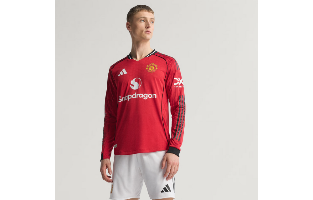 adidas Manchester United 2025 - 26 Authentic Long Sleeve Home Jersey - Red