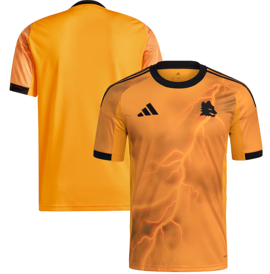 adidas AS Roma 2025-26 Away Jersey - Crew Orange