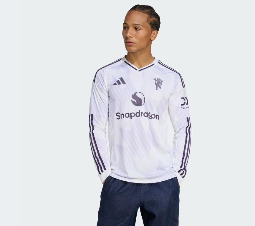adidas Manchester United 2025 - 26 Long Sleeve Away Jersey - White