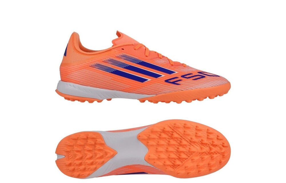 adidas F50 League TF Turf Soccer Shoes - Beam Orange/Lucid Blue/White