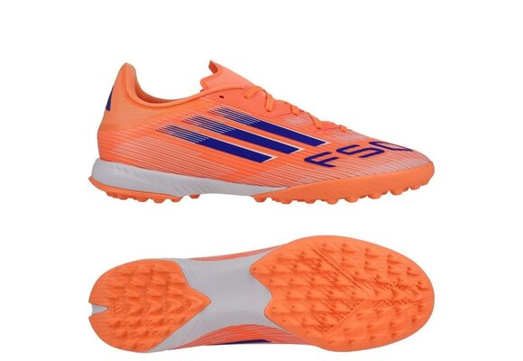 adidas F50 League TF Turf Soccer Shoes - Beam Orange/Lucid Blue/White